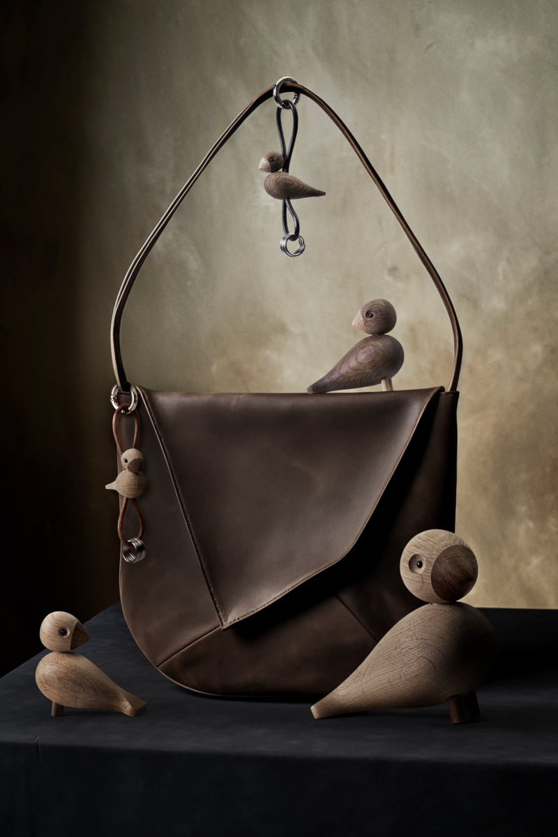 Fugl nøglering - guldfarvet/eg